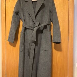 H&M Gray Belted Coat (premium collection)